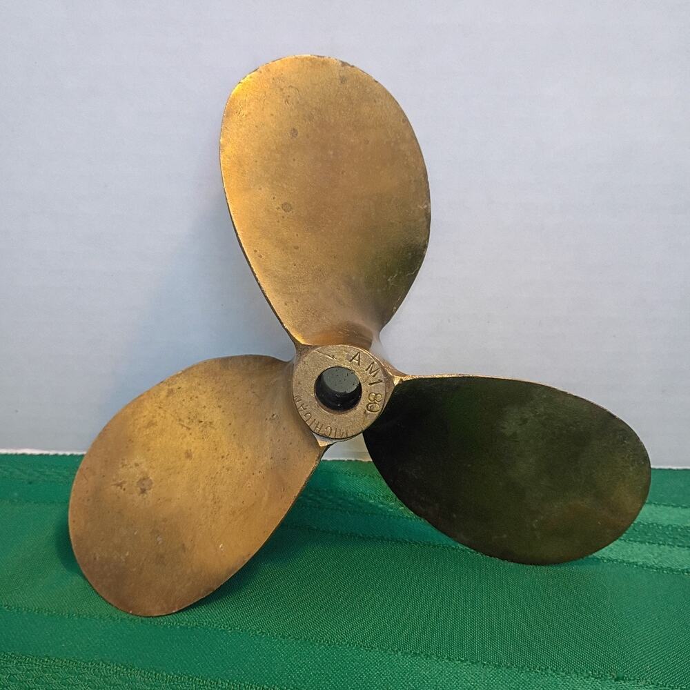 Michigan Wheel Three Blade Prop Boat Propeller AM180 Brass 7"